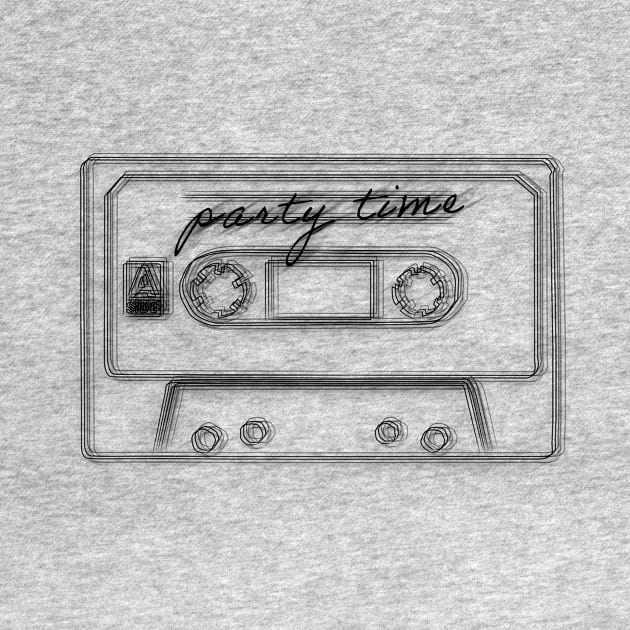 "Party Time"  Minimalist Casette Drawing by Raimondi